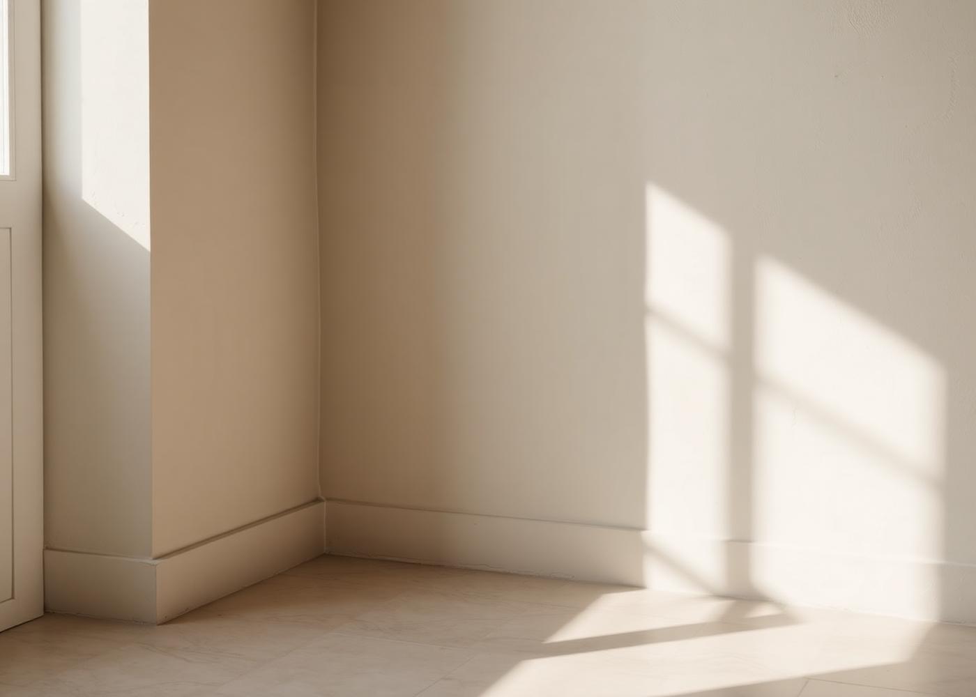 Soft daylight on a plaster wall